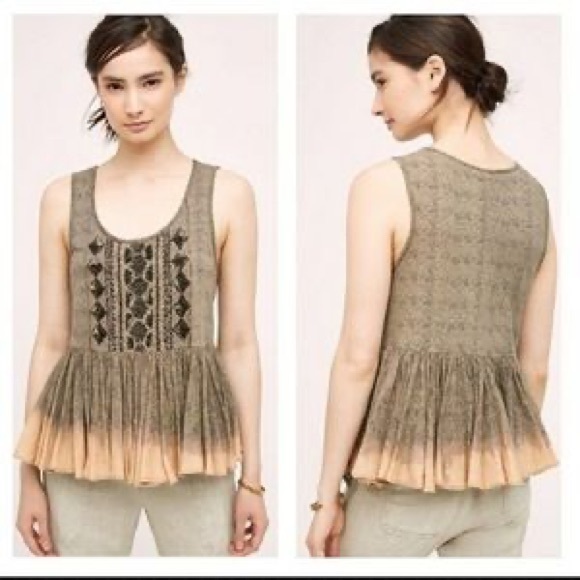 Anthropologie Akemi+Kin beaded sequin peplum tank - Picture 6 of 15